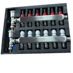 Rozdzielacz ze stali nierdzewnej uzbrojony INOX liczba obiegów 6