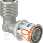 Uponor S-Press PLUS kolano z gwintem zewn. 20-R1/2"MT