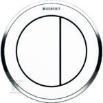 Przycisk spłukujący pneumatyczny WC Typ 10, ręczny, podtynkowy, Sigma 8 cm dwudzielny, biały-chrom