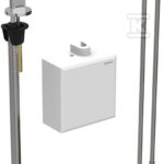 Bateria umywalkowa stojąca Piave zasilanie generatorowe, z natynkową skrzynką Funkcyjną, bez mieszacza, chrom