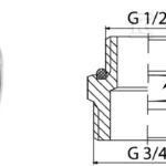 PRZYŁĄCZKA DO VKO G1/2"XG3/4"NIKLOWANA
