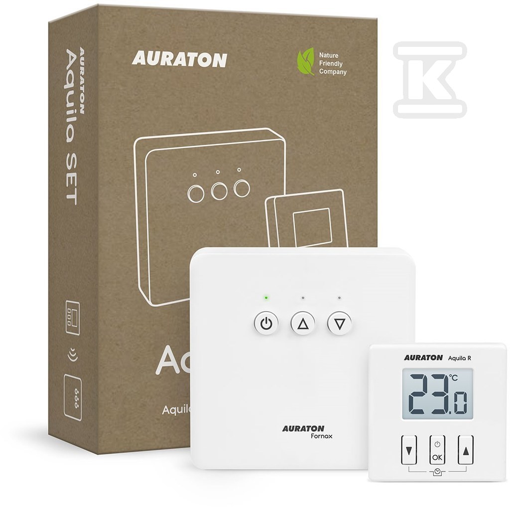 Plik zosta³ pobrany z http://www.onnshop.pl AURATON Aquila SET - Dobowy, bezprzewodowy regulator temperatury ze sterownikiem urządzenia grzewczego (zestaw), (następca modelu 200RT) - obrazek 1