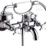Bateria wannowa Hansgrohe Axor Montreux dwuuchwytowa DN15, montaż natynkowy - nikiel szczotkowany 16540820