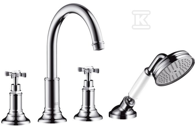 Element zewnętrzny Hansgrohe Axor Montreux do baterii 4-otworowej do montażu na cokole z płytek - nikiel szczotkowany 16544820 Element zewnętrzny Hansgrohe Axor Montreux do baterii 4-otworowej do montażu na cokole z płytek - nikiel szczotkowany 16544820
