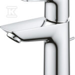 Bateria umywalkowa Grohe BauEdge, DN 15, rozmiar S, z zestawem odpływowym, przepływ 5,7 l/min.