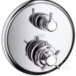 Bateria termostatowa Hansgrohe Axor Montreux podtynkowa z zaworem odcinająco-przełączającym, element zewnętrzny - nikiel szczotkowany 16820820