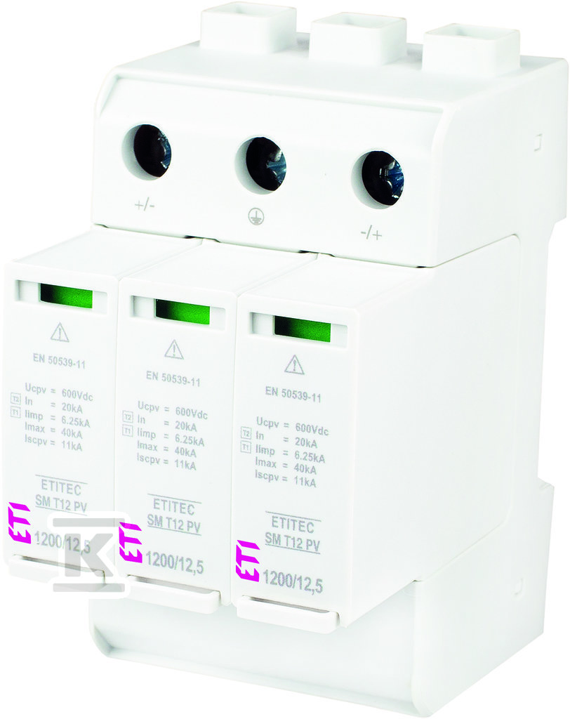Plik zosta³ pobrany z http://www.onnshop.pl Modułowy ogranicznik przepięć ETITEC SM T12 PV 1200/12,5 Y - obrazek 1