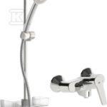 Bateria prysznicowa Saga z zestawem prysznicowym Oras Apollo, z mimośrodami 150 cc i rozetami