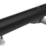 Odpływ liniowy OLP100 / CST-LOW Standard Plus Black 100x8x7 cm "Base-Low Black", z maskownicą Plate