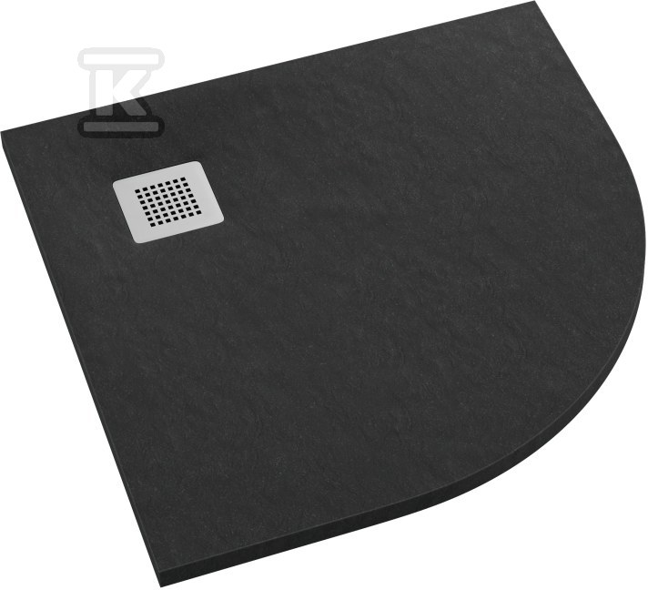 Brodzik kompozytowy 3.104 / C / ST-M2 Stabilsound Plus Black Stone 90x90x3,5 cm R55 "Kalait", półokrągły z maskownicą M2 Brodzik kompozytowy 3.104 / C / ST-M2 Stabilsound Plus Black Stone 90x90x3,5 cm R55 "Kalait", półokrągły z maskownicą M2