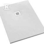 Brodzik kompozytowy 3.3134 / B / ST-M2 Stabilsound Plus White Stone 70x100x3,5 cm "Kalait", prostokątny z maskownicą M2