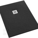 Brodzik kompozytowy 3.3155 / C / ST-M2 Stabilsound Plus Black Stone 80x90x3,5 cm "Kalait", prostokątny z maskownicą M2
