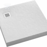 Brodzik akrylowy 3.3302 / B / ST-M2 z zintegrowanym nośnikiem Stabilsound z przeciągniętym panelem do podłogi White Stone 100x100x12 cm "New Horizons", kwadratowy