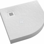 Brodzik akrylowy 3.3304 / B / ST-M2 z zintegrowanym nośnikiem Stabilsound z przeciągniętym panelem do podłogi White Stone 90x90x12 cm R55 "New Horizons", półokrągły