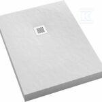 3.3336/B/ST-M2 Brodzik akrylowy z zintegrowanym nośnikiem Stabilsound z przeciągniętym panelem do podłogi White Stone 70x120x12 cm "New Horizons", prostokątny