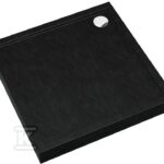 Brodzik akrylowy 3.4631 / C / ST z zintegrowanym nośnikiem Stabilsound z przeciągniętym panelem do podłogi Black Stone 90x90x12 cm "Competia New", kwadratowy