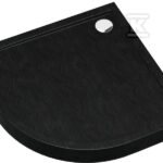 Brodzik akrylowy 3.4634 / C / ST z zintegrowanym nośnikiem Stabilsound z przeciągniętym panelem do podłogi Black Stone 90x90x12 cm R55 "Competia New", półokrągły