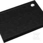 Brodzik akrylowy 3.4645 / C / ST z zintegrowanym nośnikiem Stabilsound z przeciągniętym panelem do podłogi Black Stone 90x100x12 cm "Competia New", prostokątny