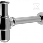 Półsyfon butelkowy G 1.1/4"x32 mm z rozetą, chrom regulowana rura odpływu do 320 mm Onnline