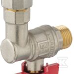 Kurek kulowy kątowy z półśrubunkiem, nakrętno-wkrętny, z motylkiem, 1/2"