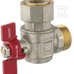 Kurek kulowy kątowy z półśrubunkiem, nakrętno-wkrętny,z motylkiem, 3/4"