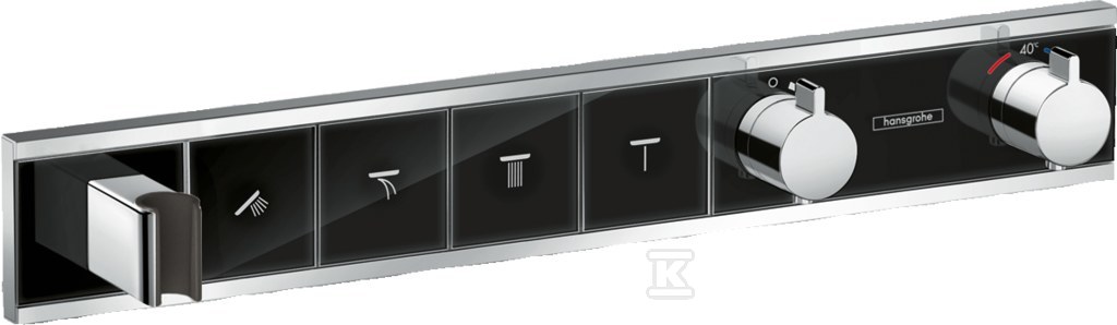 RainSelect Bateria termostatyczna do 4 odbiorników, montaż podtynkowy, element zewnętrzny