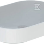 Umywalka Variform stawiana na blat, eliptyczna, B55 cm, H15.8 cm, T40 cm, bez przelewu, bez otworu na baterię, KeraTect