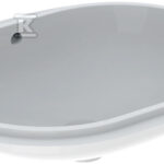 Umywalka podblatowa Variform, eliptyczna, B62.5 cm, H18 cm, T49 cm, z przelewem, bez otworu na baterię