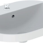 Umywalka Variform wpuszczana w blat, eliptyczna, B60 cm, H17.8 cm, T45 cm, z przelewem, z otworem na baterię