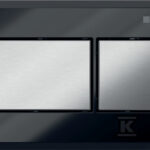 Przycisk spłukujący pneumatyczny WC kształt geometryczny, podtynkowy, dwudzielny, Sigma 8 cm, czarny