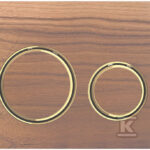 Przycisk spłukujący Sigma21, przedni, amerykański orzech włoski, pierścienie: mosiądz