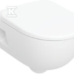 Zestaw wiszącej miski WC Selnova, lejowa, B36 cm, H38 cm, T53 cm, częściowo ukryte mocowania, Rimfree, z deską sedesową, mocowanie od góry, wolne opadanie, z wypinanymi zawiasami