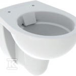 Miska wisząca WC Rekord ustępowa lejowa, Rimfree, krótka 48 cm (deski tylko z montażem od góry)