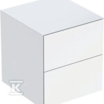 Szafka boczna One B45 cm, H49.2 cm, T47 cm, z dwoma szufladami, biały, wysoki połysk