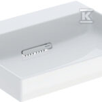 Umywalka One odpływ poziomy, B60 cm, T48 cm, bez otworu, bez przelewu, KeraTect