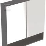 Szafka z lustrem Selnova Square B78.8 cm, H85 cm, T17.5 cm, z dwojgiem drzwi, lava
