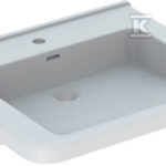 Umywalka Selnova Comfort B65 cm, H15.5 cm, T55 cm, z przelewem, z otworem na baterię, dla niepełnosprawnych