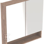 Szafka z lustrem Selnova Square B58.8 cm, H85 cm, T17.5 cm, z dwojgiem drzwi, orzech włoski hickory