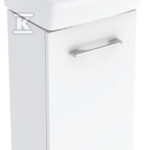 Zestaw szafki Selnova Square pod umywalkę, B36 cm, H65.2 cm, T28 cm, z jednymi drzwiami, biały, z umywalką kompaktową, z przelewem, z otworem na baterię