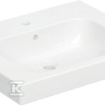 Umywalka Modo, B60 cm, H15.5 cm, T48.5 cm, z przelewem, z otworem na baterię