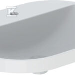 Umywalka Variform wpuszczana w blat, eliptyczna, B60 cm, H17.8 cm, T45 cm, bez przelewu, z otworem na baterię, szkliwiony spód