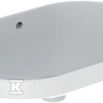 Umywalka Variform wpuszczana w blat, eliptyczna, B60 cm, H17.8 cm, T40 cm, z przelewem, bez otworu na baterię, szkliwiony spód