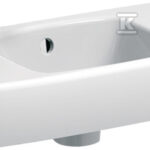 Umywalka kompaktowa Selnova Compact B45 cm, H14.5 cm, T25 cm, krótka, z powierzchnią odkładczą po prawej stronie, z przelewem, z otworem na baterię po lewej stronie