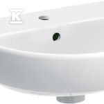 Umywalka kompaktowa Selnova B45 cm, H17 cm, T37 cm, z przelewem, z otworem na baterię