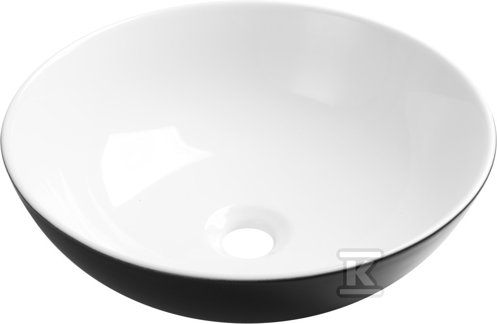 Umywalka nablatowa TINOS czarno/biały