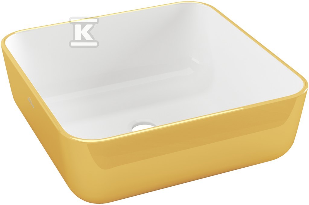 Umywalka nablatowa MALAGA biało/złoty