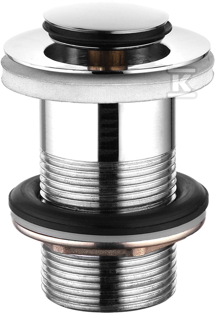 Korek klik klak mały okrągły bez przelewu, chrom