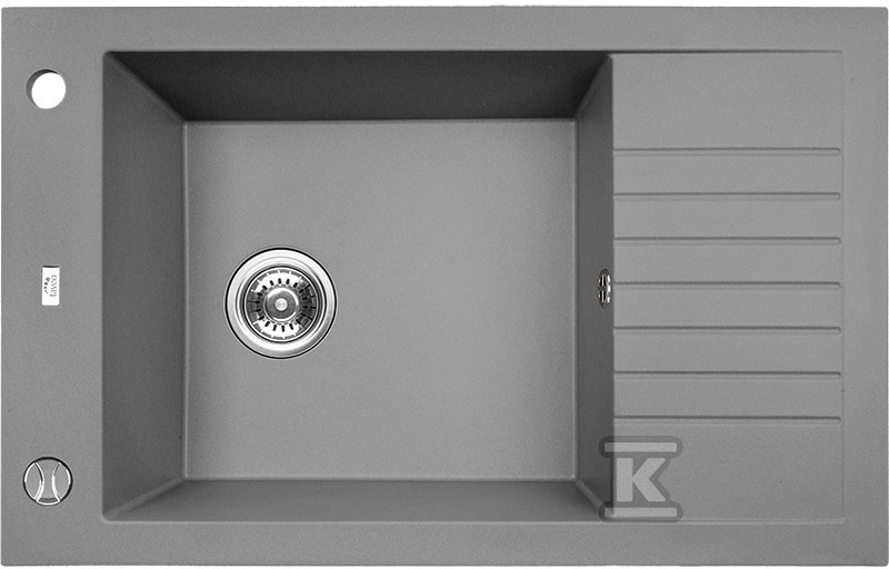 Zlew granitowy PIONIER 1 komorowy z półociekaczem 50x78cm z syfonem