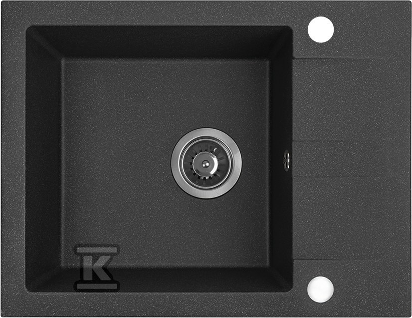 Zlew granitowy SHIRE 1 komorowy z półociekaczem 44x57cm z syfonem