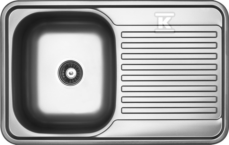 Zlew stalowy FARO wpuszczany 1 komorowy z ociekaczem 48x78cm z syfonem Dekor
